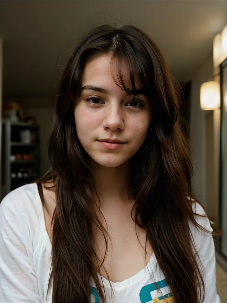 ((Mejor calidad)), ((obra maestra)), (detallado), cara perfecta. Gloria, an 18-year-old woman posing for a photo, (con camisa:1.1), Cabello largo y rubio, , rosa bueno