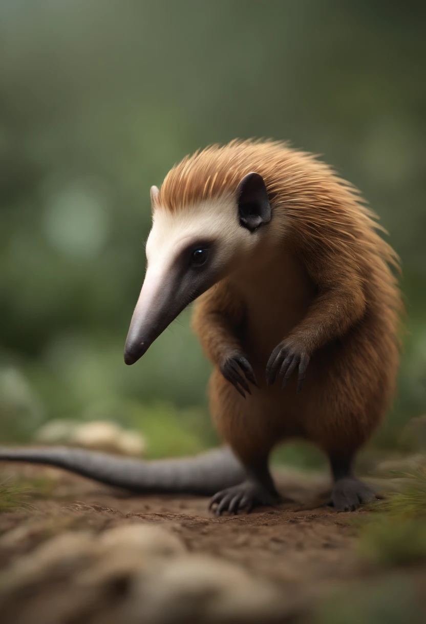 (CBZBB:1.25),gremlin, gremlin that looks like an echidna, ((anteater)),CBZBB,Cute, Small, baby, Beautiful, Fantasy art, deviant art, trending artstation, Digital Art, Detailed, Realistic, humanoid, character, tiny, Cinematic shot, cinematic portrait of the Anteater, Cute character, looks like an anteater,