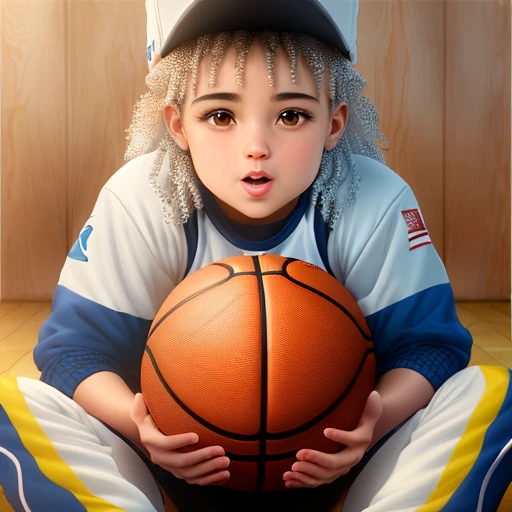 Kobi bryant com uma bola de basketball nas mãos , (obra-prima: 1.3), (best_quality: 1.3), (ultra_detailed: 1.5), 8k, extremamente_claro, realismo, (ultrarealista: 1.5)