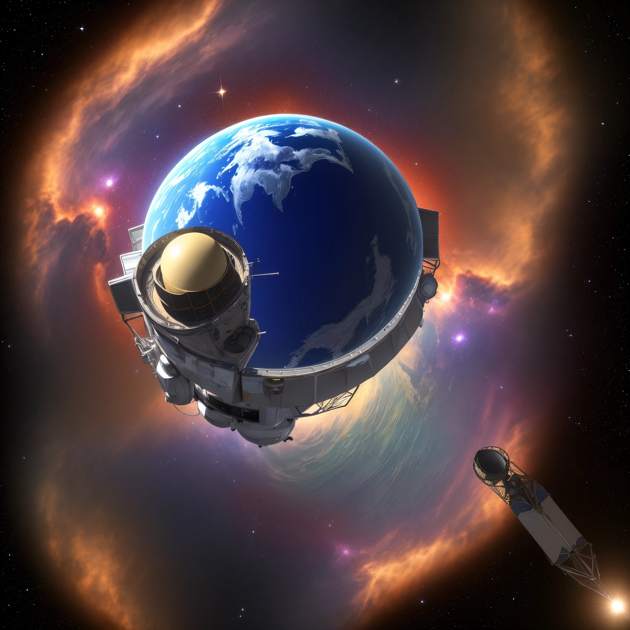 A space telescope over the flat earth