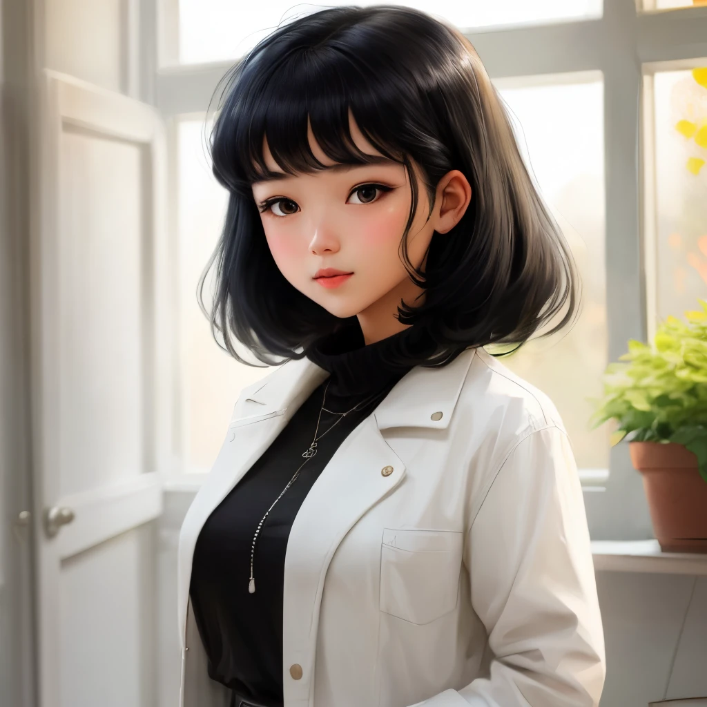 A girl with black hair
