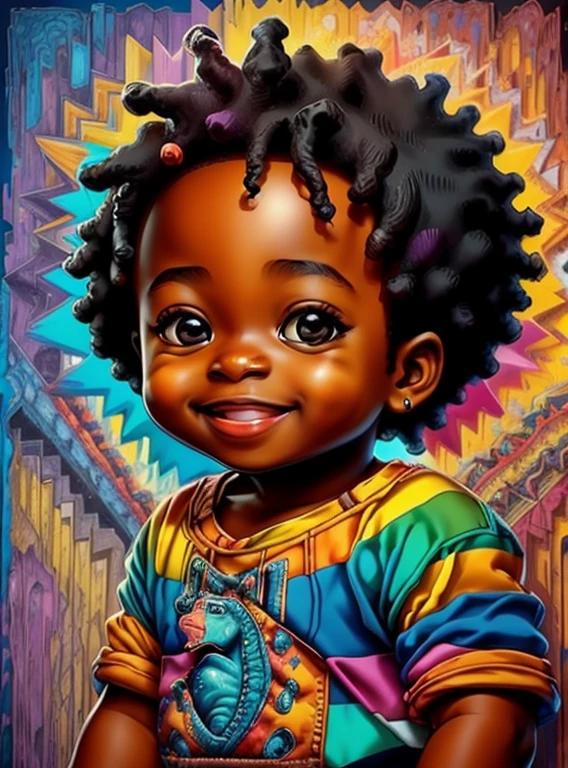 (cute black baby boy with a dinosaur smiling),(melhor pose),(best angle), (better expression), Eduardo Kobra acolchoamento ,multidimensional geometric wall PORTRAIT, arte, Chibi,
Yang08k, lindo, Colouring,
Primary works, qualidade superior, melhor qualidade, Arte Oficial, Beautiful and Aesthetic, pelos coloridos,