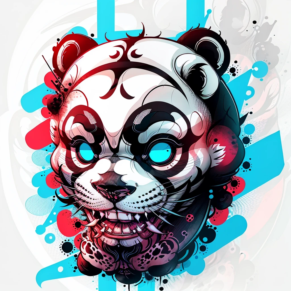 panda head，imagem vetorial, design de camisetas,