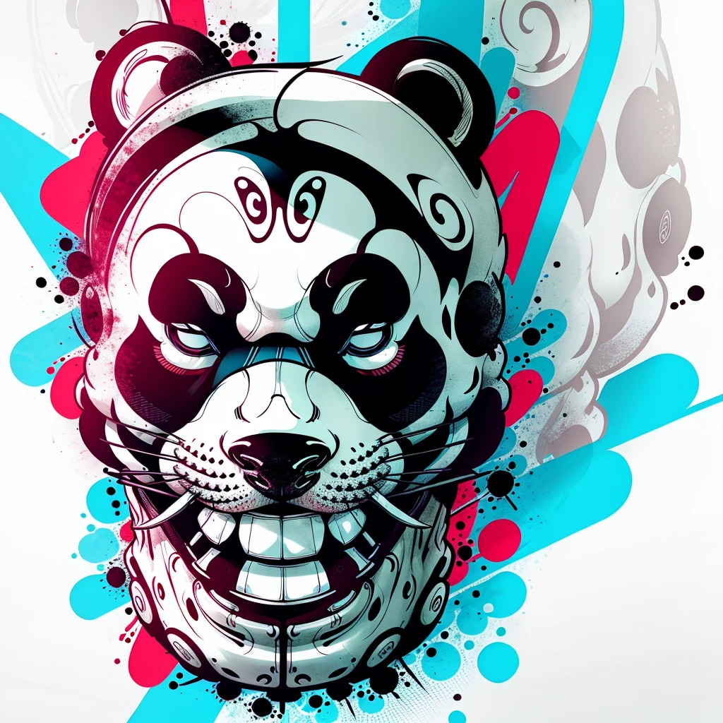 panda head,imagem vetorial, design de camisetas,