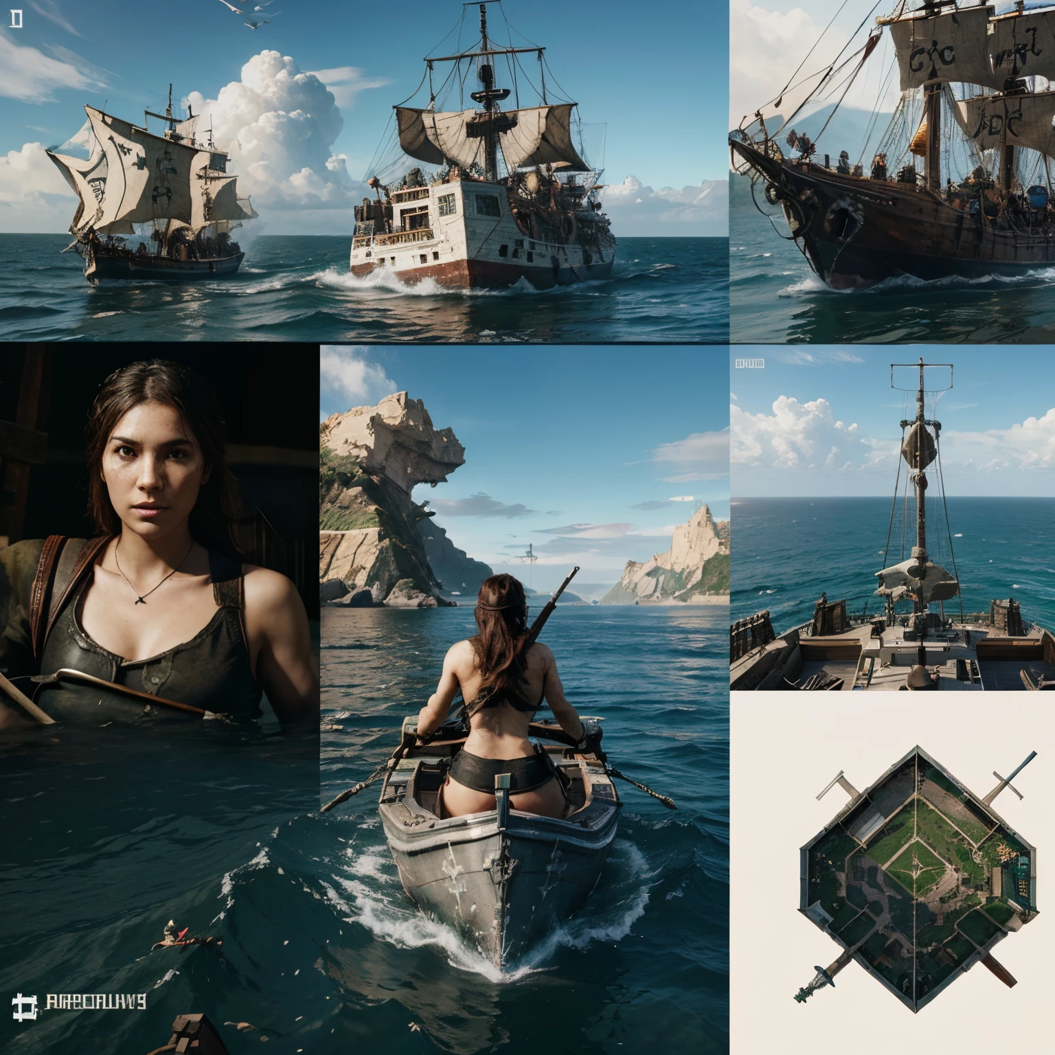 Collage, gaming, Sea of Thieves, Minecraft, PUBG, Ark Survival