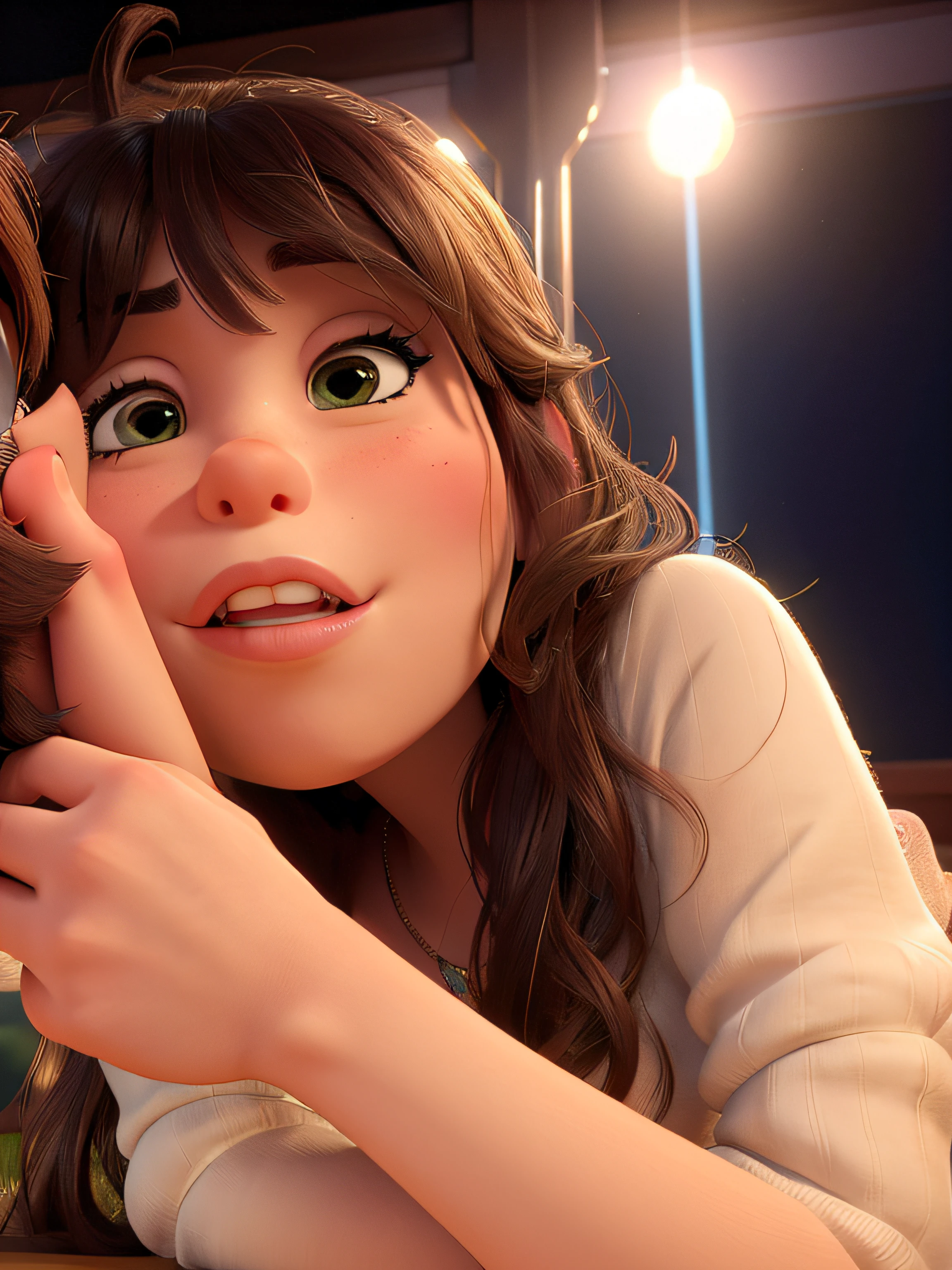 there is a woman and a man that are kissing each other, very very low quality picture, very very low quality, low quality photo, selfie of a young woman,  very silly looking, kissing together cutely, hand on cheek, hand on her chin, cute silly face, profile image, very low quality, chilled out smirk on face