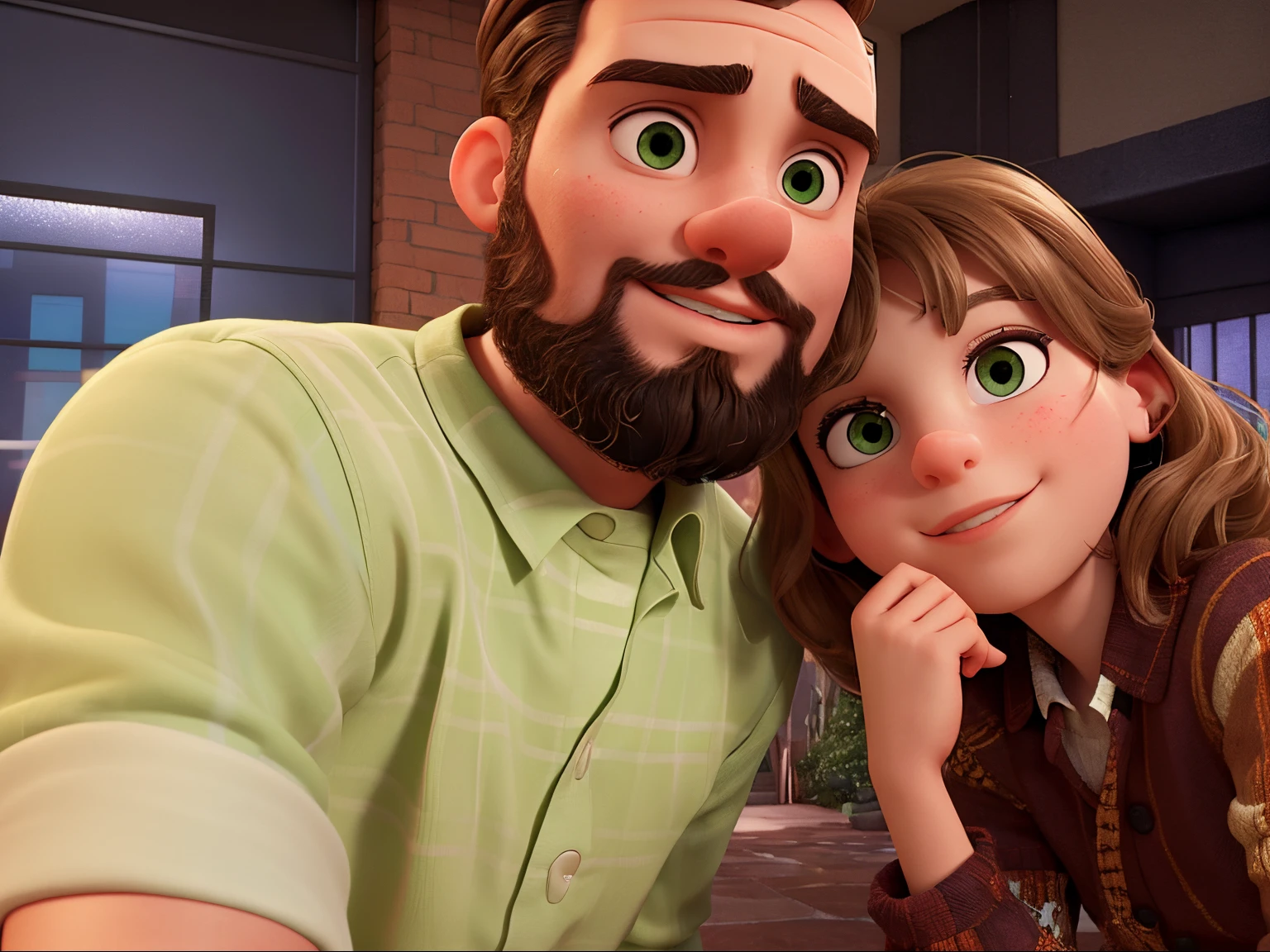 there is a man and woman that are posing for a picture, very very low quality picture, low quality photo, petra collins and mc. escher, very very low quality, they are in love, 8k selfie photograph, us in a vast night