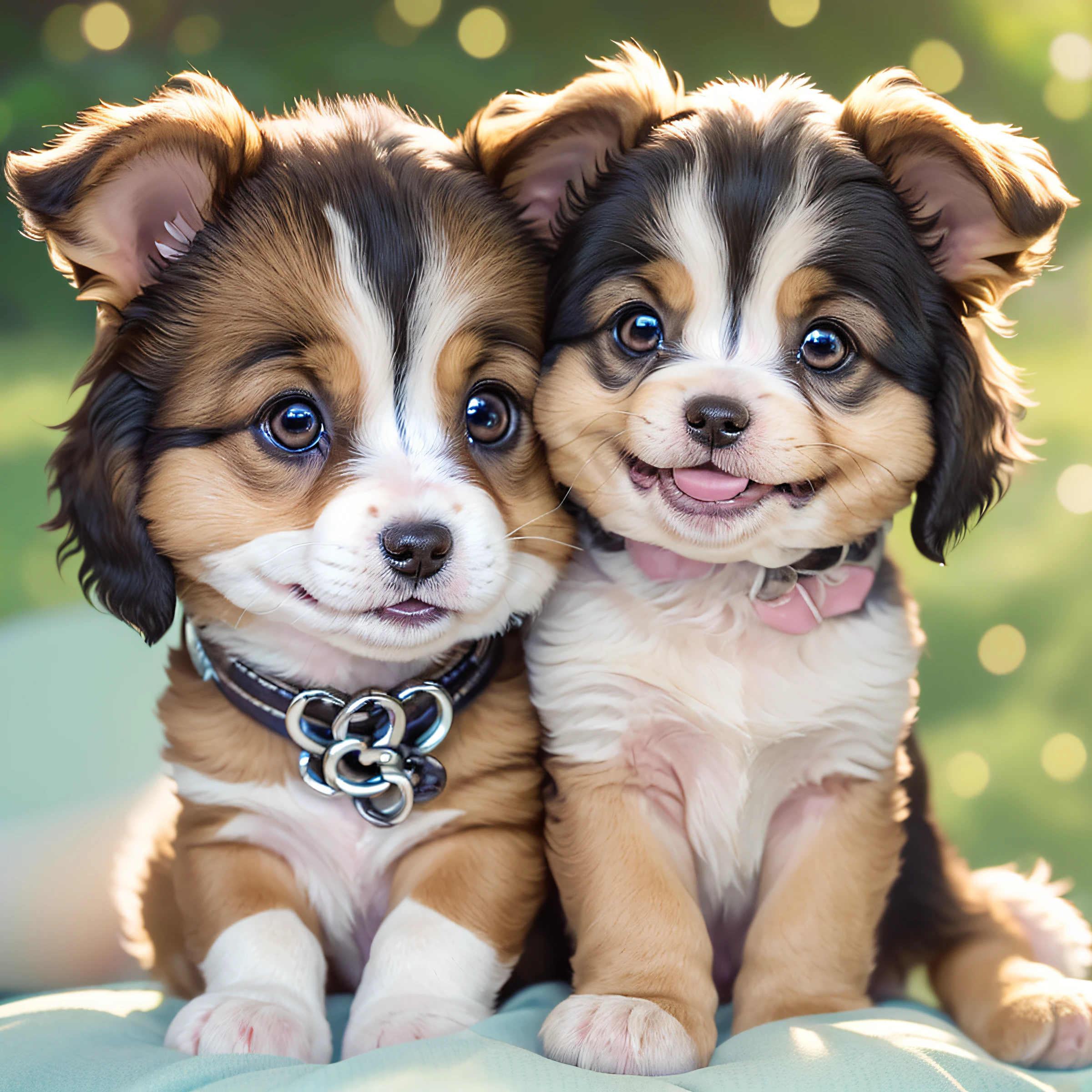 ((bestquality)), ((masterpiece)), (Detailed), perfect face, Cute puppy, Smile showing white teeth, chibi, kawaii