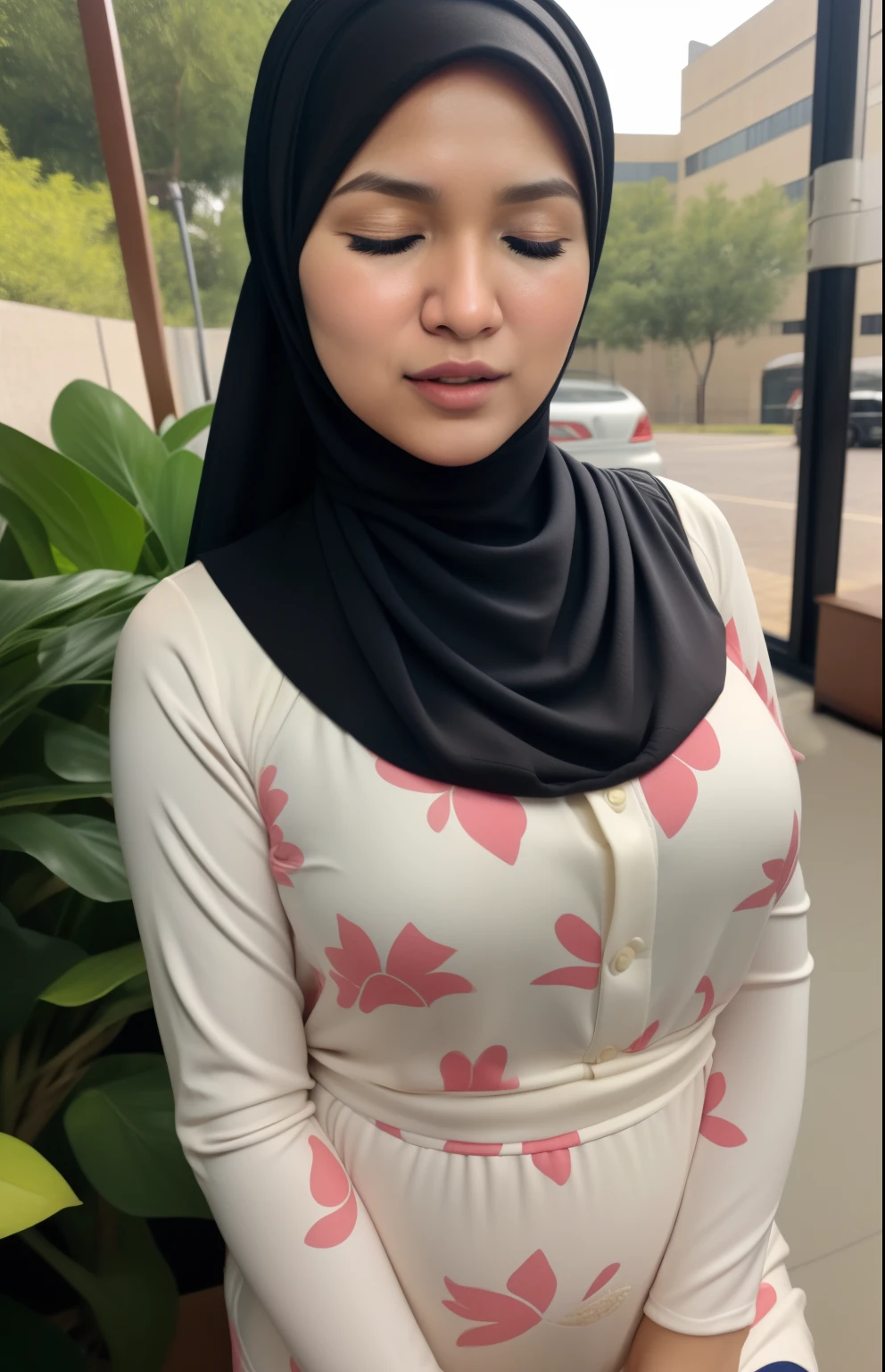 PREGNANT HIJAB MALAY GIRL,, IMF as a good Guy, TECHNOLGY, AI, futuristic, blockchain, International Monetary Fund, (MATRIX WORLD), ((look In front at the camera CLOSED EYES and open your mouth)).