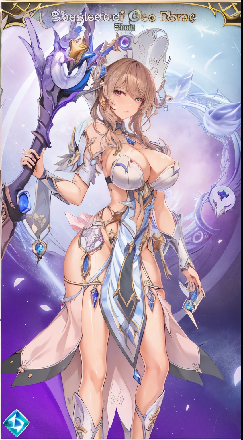 a close up of a cartoon character with a sword and a dress, shadowverse style, female mage!, holy cyborg necromancer girl, beautiful celestial mage, mighty plump female sorceress, /!\ the sorceress, full portrait of elementalist, a beautiful sorceress, epic mage girl character, beautiful sorceress