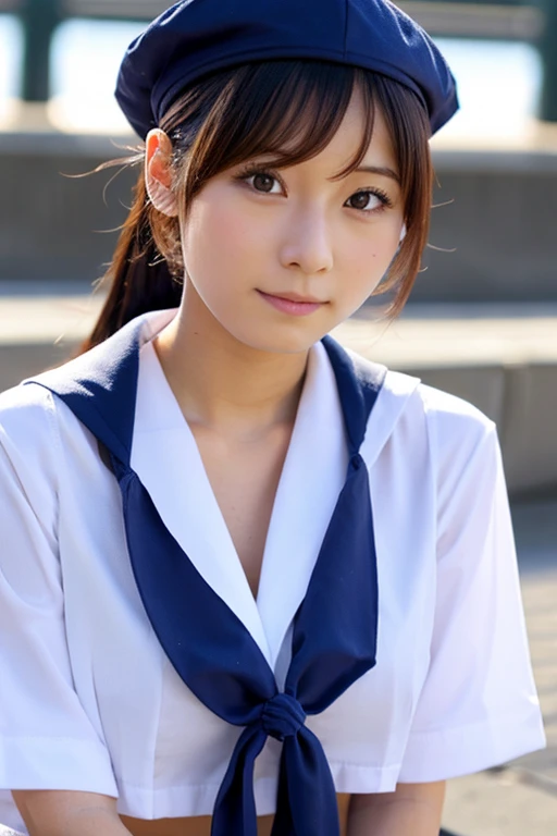 Haruka Tomatsu　huge tit　a sailor suit