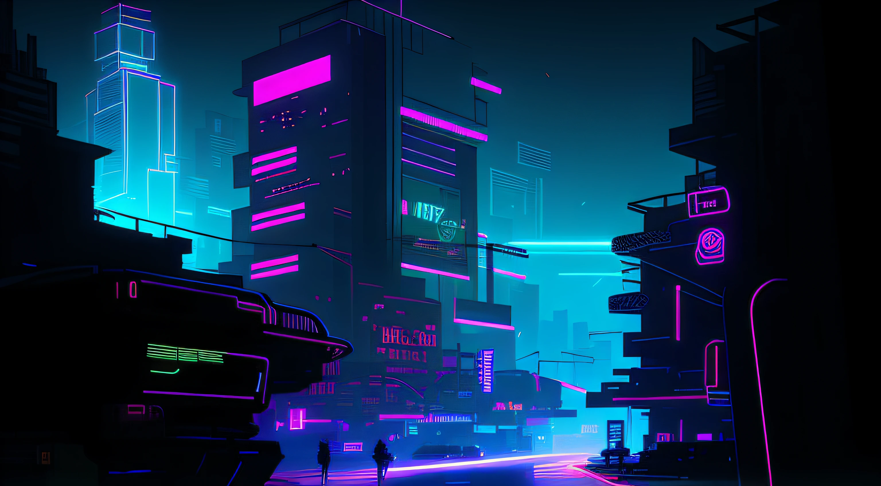 Neon cityscape with neon buildings and neon lights., Detailed Neon Cyberpunk City, Neon City, y Cyberpunk City, Cyberpunk neon, Paisaje de la ciudad cyberpunk, estilo de arte cyberpunk, en una ciudad cyberpunk futurista, Cyberpunk neon lights, Neon cyberpunk, cyberpunk alley, ciudad cyberpunk, Futuristic cyberpunk neon, cyberpunk dreamscape, Calle Cyberpunk, Antecedentes cyberpunk, cyberpunk with neon lighting, cyberpunk illustration