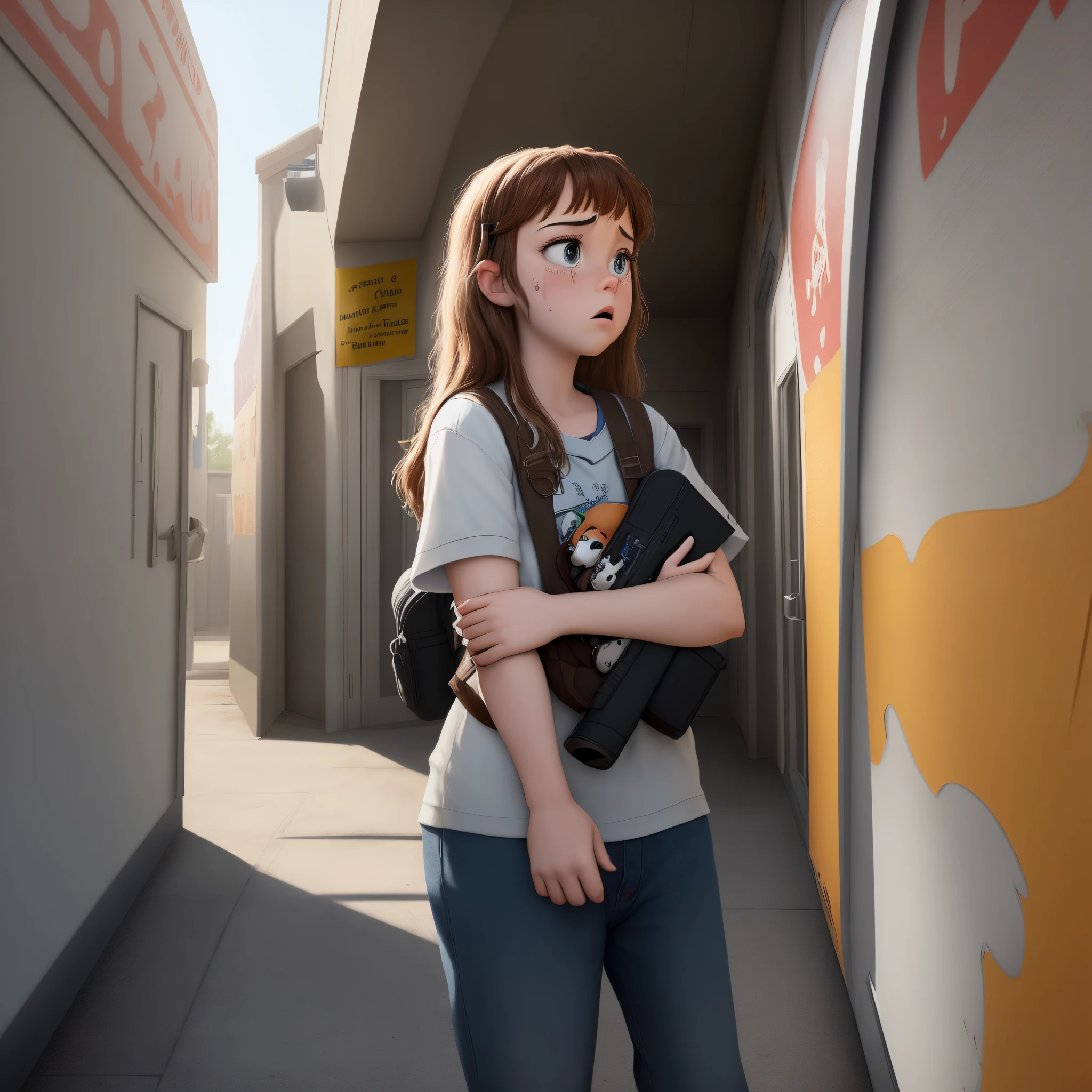 Create a Disney Pixar movie poster about schools shooting aftermath the title is death