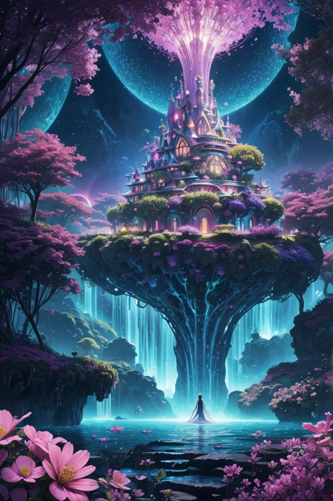 A surreal utopian world on LSD, (best quality,4k,8k,highres,masterpiece:1.2), ultra-detailed, (realistic,photorealistic,photo-realistic:1.37), vibrant colors, vivid hallucinations, dreamlike atmosphere, psychedelic landscapes, mind-bending architecture, ethereal beings, swirling patterns, kaleidoscopic visuals, breathtaking beauty, fluorescent lights, neon glow, intricate details, magical plants and flowers, transcendent experience, infinite possibilities, mesmerizing textures, technicolor skies, floating islands, sparkling waterfalls, euphoric vibes, boundless creativity, alternate reality, otherworldly creatures, harmonious energy, blissful harmony, celestial harmony, abstract shapes, indescribable beauty, mesmerizing motion, shifting perspectives, pulsating rhythms, immersive journey, ever-changing visions, profound sense of wonder, utopia brought to life.