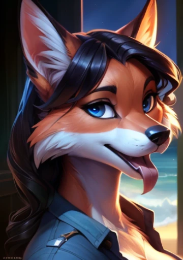 uploaded on e621, by Pixelsketcher, by Bayard Wu, by Thomas Benjamin Kennington , by Einshelm, solo anthro, ((face portrait)), BREAK, ((mouth open tongue out)), ((wear unbuttoned shirt)), (detailed Bonifasko lighting), (detailed fur), (detailed skin), BREAK, ((mouth open tongue out)), ((wear unbuttoned shirt)), ((wavy hair)), ((facing viewer )), (cinematic lighting), ((detailed background)), ((face view)), (((portrait view))), (half shadow), [backlighting], [crepuscular ray], [detailed ambient light], [gray natural lighting], [ambient light], (higher wildlife feral detail), [explict content], [sharp focus], (questionable content), (shaded), ((masterpiece), wavy hair, big hips, medium featureless breasts, breasts, furry fox, fox face, Furry Fantasy Art, Anthro Art, Commission for High Res, Furry Art, furry Art,Sakimichan beautiful, masterpiece, medium featureless breasts, best quality, detailed image, bright colors, detailed face, perfect lighting, perfect shadows, perfect eyes, girl focus, fox eyes, flawless face, big featureless breasts, gorgeous, shiny face, face focus, fox ears, fox girl, fluffy, fluffy woman, face fur, animal nose, muzzle, two-tone fur, gaze at the viewer, half-closed eyes, 1girl, solo, full face only, (masterpiece), (best quality), (illustration), (cinematic lighting), wavy hair, detailed fur, balanced coloring, global illumination, ray tracing, good lighting, doberman, furry, anthro, showing featureless breasts, cleavage, attractive face, sexy face, looking at viewer, seductive look, SFW