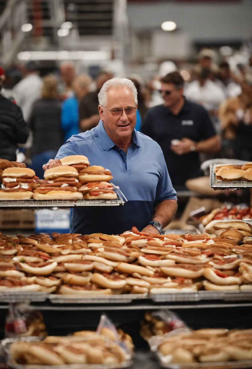 A video of the CEO of Costco passionately giving a speech at a Costco hotdog rally,original,Costco CEO is Craig Jelinek, male