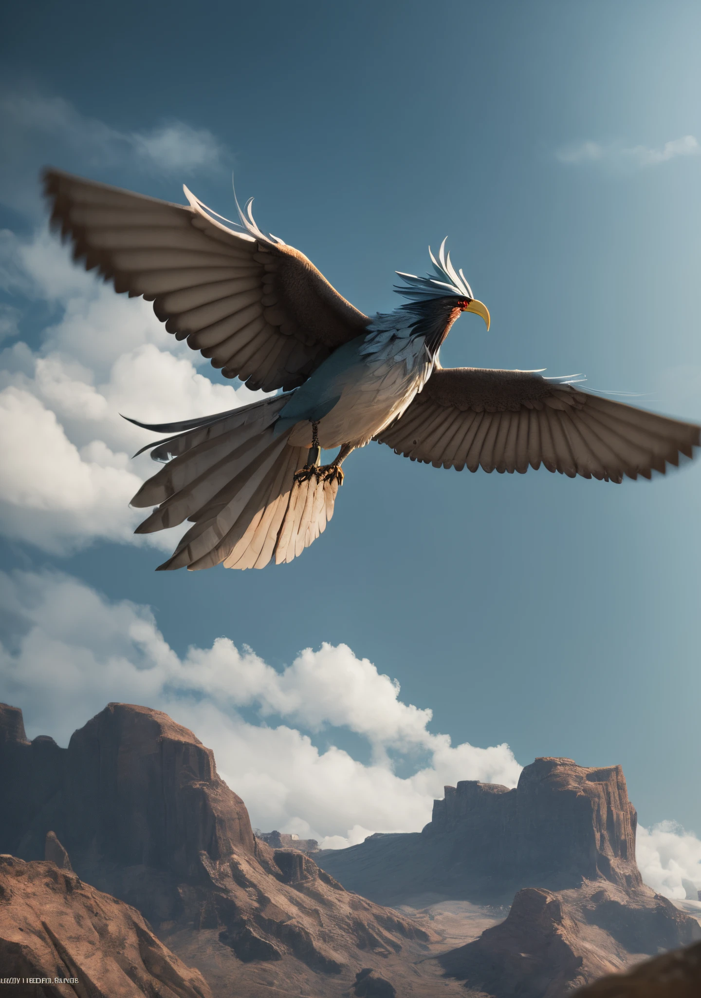 a unreal engine harpy landing, shot on 300mm lens + maximalist --auto --s2