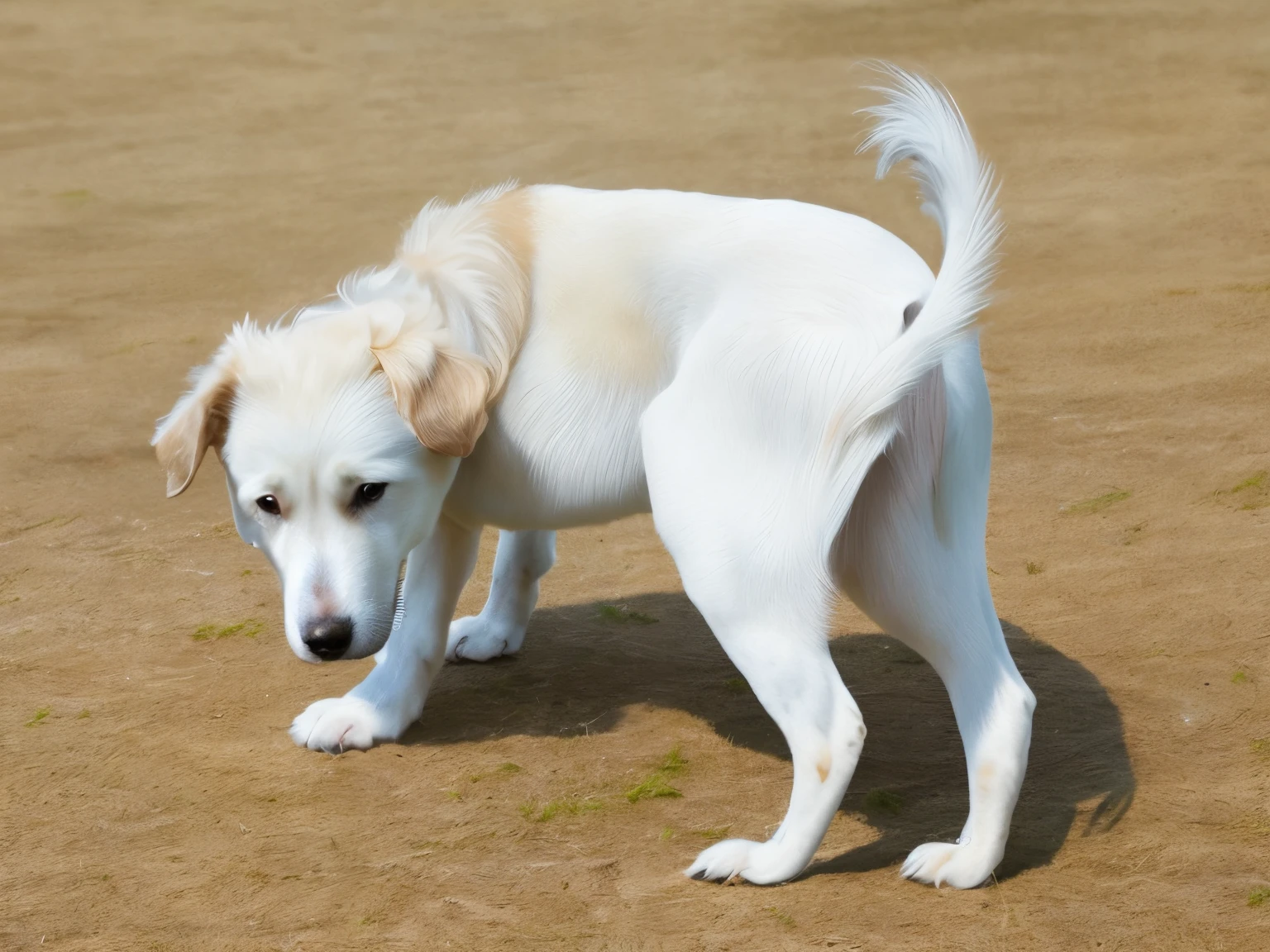 Curly white dog