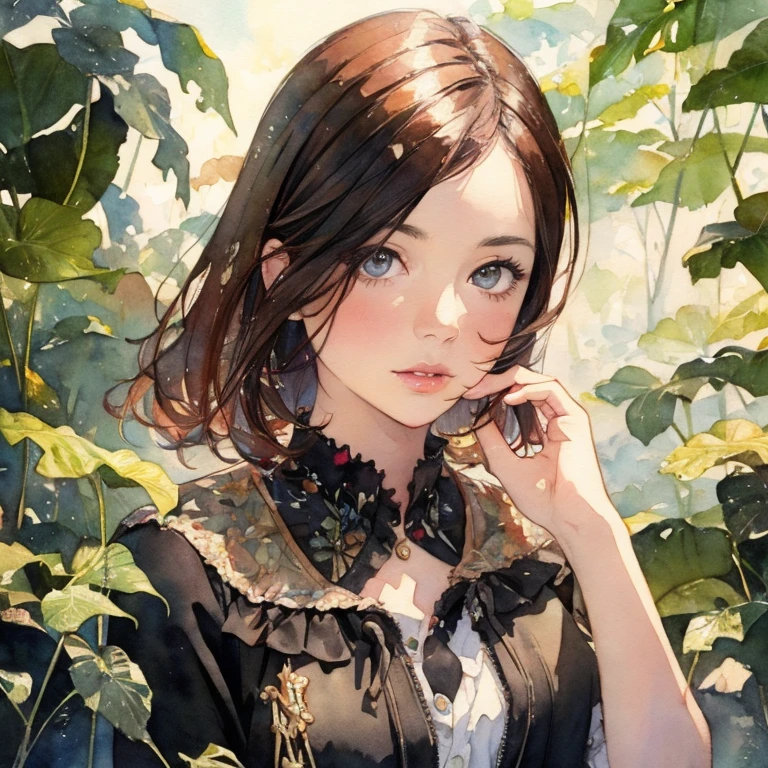 (PIXEL ART) pixels, pixeled, isometric, very detailed and delicate oil paint of a brunette muse in a forest, (focus on face) painting in the style of Rubens, art nouveau, brush strukes, (cracked paint), (canvas texture:1.1), spring colors, blooms, zoomed, whimsical, high detail, 32k resolution, best quality