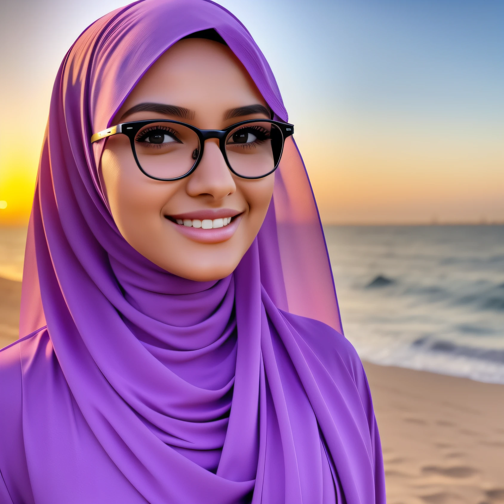 ultra realistic,16k, enhanced quality, perfect face, perfect hands, perfect body, ultra detailed,1girl, perfect hair, girl wearing glasses, perfect glasses, perfect smile, ultra realistic, ultra realistic background, ultra realistic sunset, ultra realistic clouds, standing in Dubai streets wearing face no close, girl look at viewer, ultra realistic glowing butterfly, girl wearing perfect hijab, ultra realistic particles, perfect duck lips, Islamic hijab,