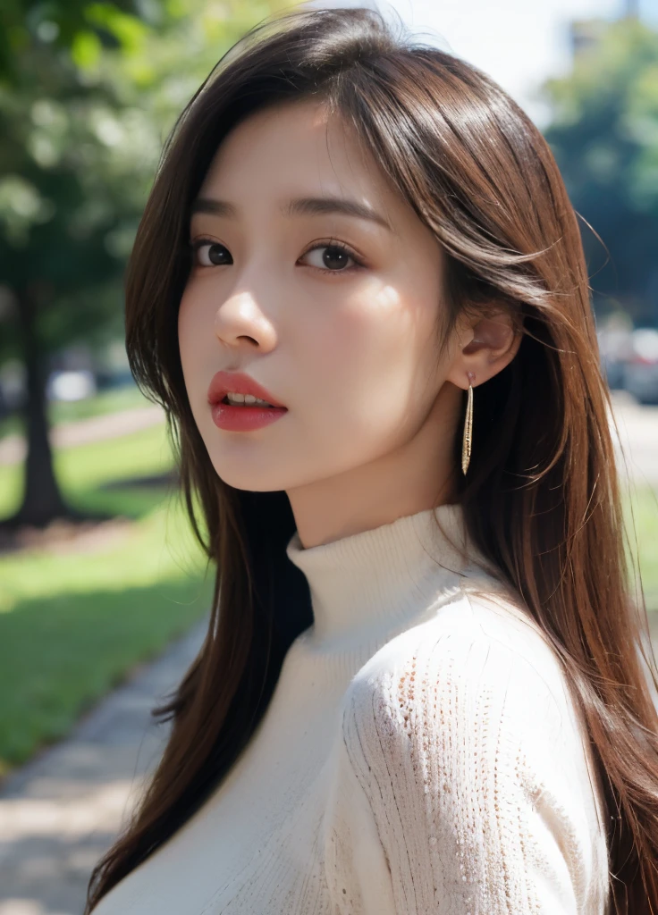 (Female, 22 years old), (Colossal tits:1.3), rose garden、very many red roses on the background、 ((grab the viewer'hand1.2)), (master piece: 1.3), (max resolution: 1.4), (UltraHD: 1.2), cinematric light, UltraHD, (Detailed eyes and skin), (detailed facial features), nffsw, 8K分辨率, Perfect Style, beautiful countenance、Highly detailed facial and skin texture、A detailed eye、二重まぶた、Glitter Eyeliner:1.2、thin cheeks、(fair white skin:1.3)、shiny earrings,Red Rouge:1.2、shiny lip:1.2、((FULL BODYSHOT:1.2))、((From a very intimate distance:1.2))、((Navy High Neck Pipeknit Dress))、high-heels、(Layered Hair Style、lightbrown hair)、medium-Long hair、(Intense anger:1.3)、(seek a kiss、View Camera1.2)