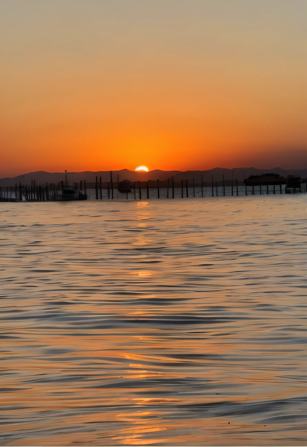 Van Gogh style sunset over water with a boat in the distance, setting sun, Sunset!!!, setting sun, sol se pondo ao fundo, sunset photo, O Sol no Horizonte, sun sunset, dawn setting, sunset sinrise, sunset in the background, sunset in background, setting sun, the most beautiful sunset, orange sunsets, sol nascente, nice sunset, sunsettime