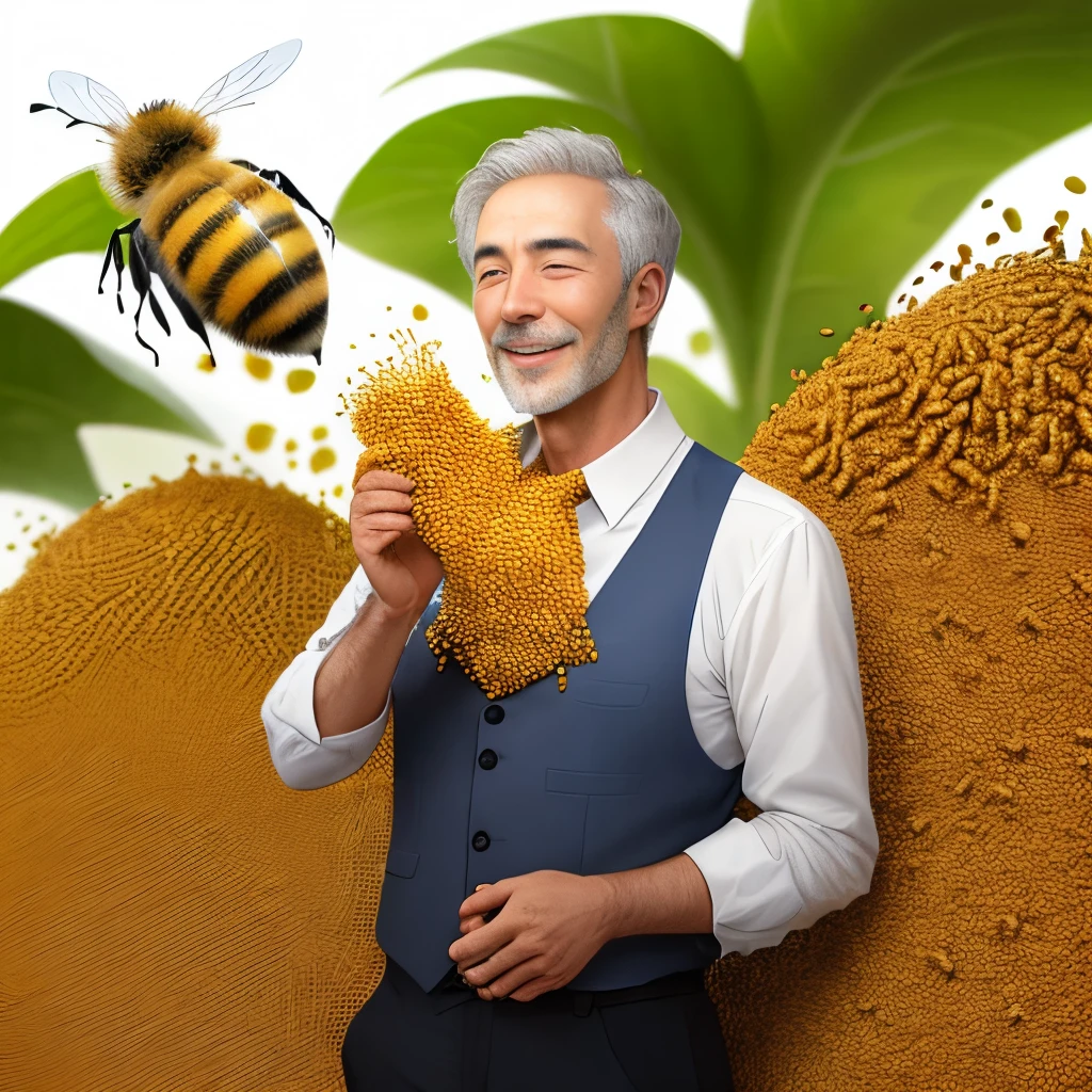 Man with bee pollen