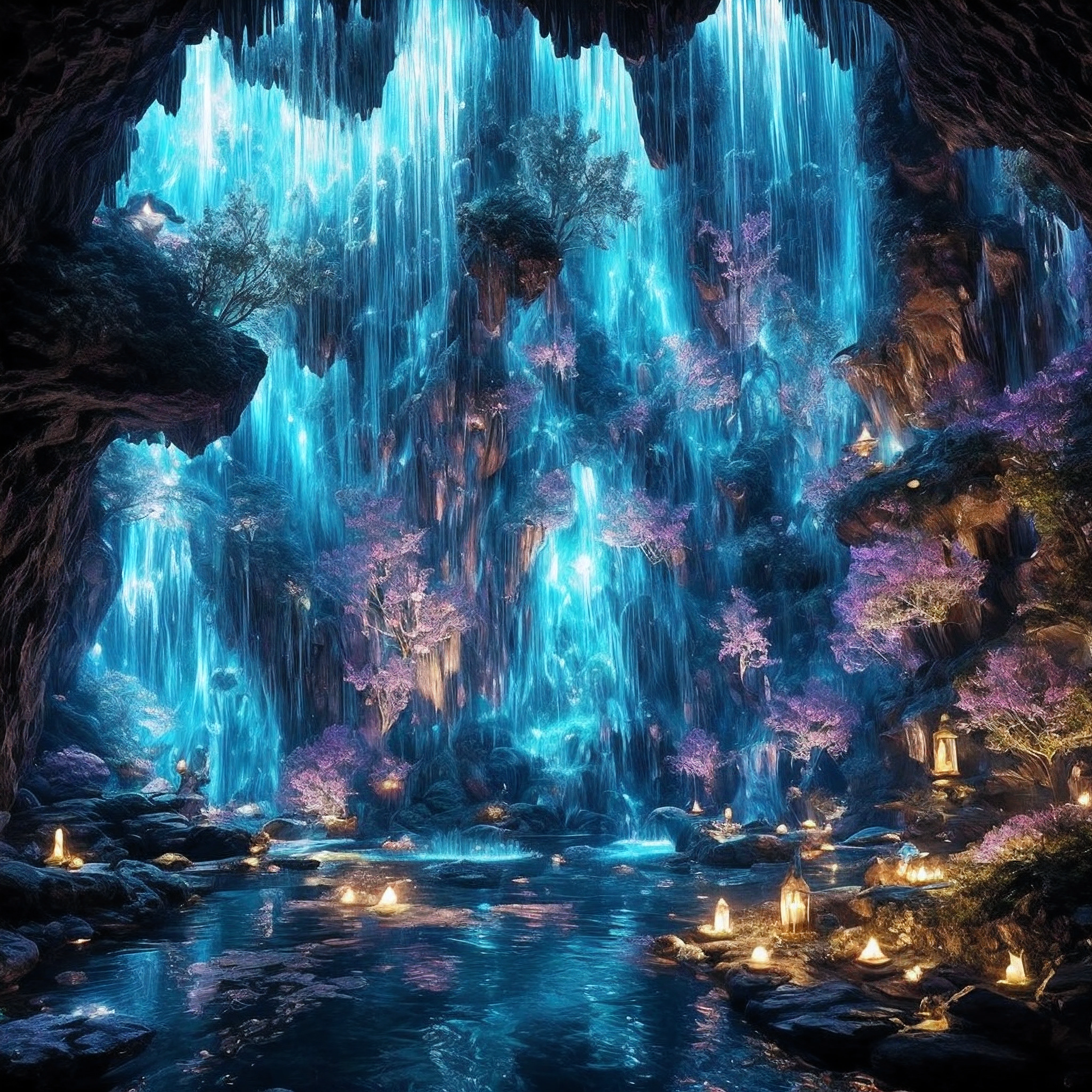 They descended slowly from the inky depths of space, ethereal beings of light and wonder. As they entered the cave on Earth, glimmers of crystal began to form around them, reflecting their radiance throughout the rocky confines. More and more arrived, their gossamer gowns catching prismatic shards that clung to the walls like multicolored stars. Soon the entire grotto shimmered with otherworldly splendor, transforming the once-dark hollow into a resplendent cavern of colored glass and feminine grace. They lingered, their laughter like the tinkling of chimes, soft lights pulsating in time with unheard melodies. Each movement schooled the cave with newfound elegance. Even time itself seemed still in awe, hesitant to dim the luster of those fanciful creatures who had made this space their glitter