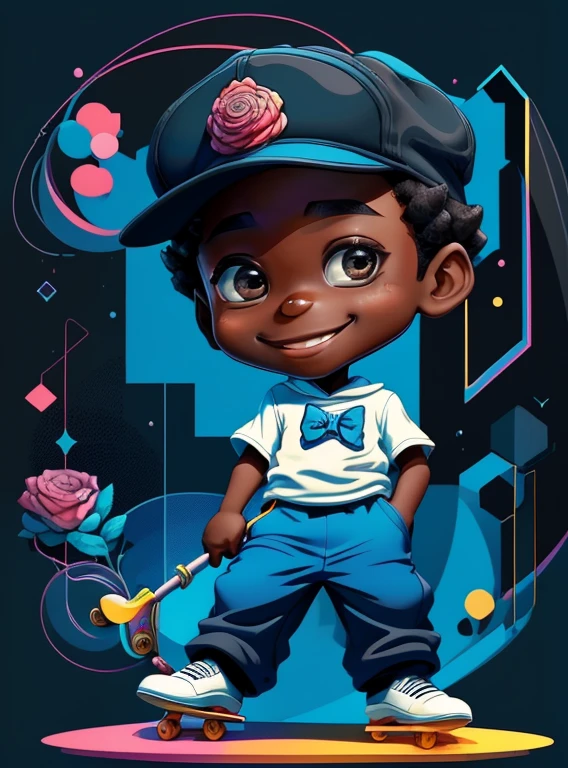 ) ((((cute black  with a skate and a blue cap smiling) ((Mikey)) - Criador: Walt Disney2023) ), ,, ( Walt Disney acolchoamento ,multidimensional geometric wall PORTRAIT, arte, Chibi,
Yang08k, lindo, Colouring,Rose
Primary works, qualidade superior, melhor qualidade, Arte Oficial, Beautiful and Aesthetic,)) ), ,,  Walt Disney acolchoamento ,multidimensional geometric wall PORTRAIT, arte, Chibi,
Yang08k, lindo, (Colouring, rosa), amarelo ,azul ,vermelho e branco)
Primary works, qualidade superior, melhor qualidade, Arte Oficial, Beautiful and Aesthetic,