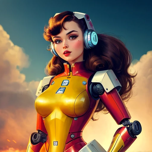 Retro robot woman