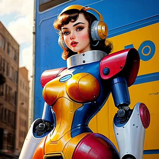 Retro robot woman