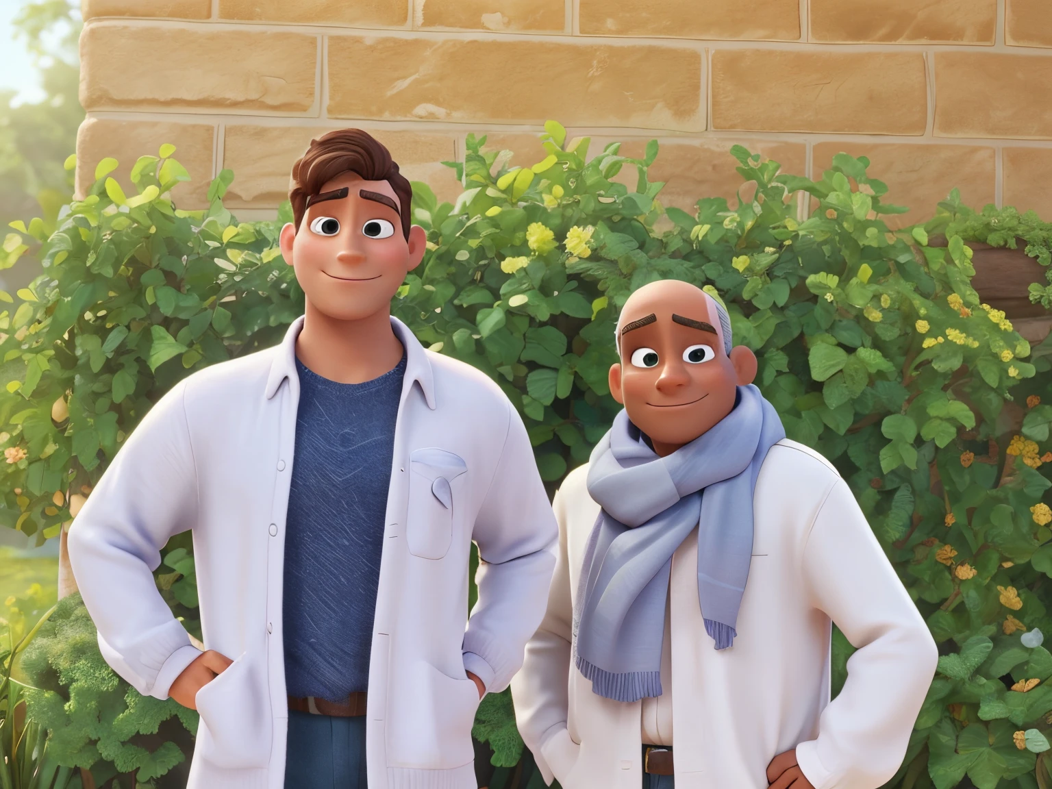 Disney pixar image with skin tone and background as the orginal photo.