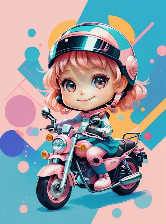 ) ((((cute baby girl with pink motorcycle helmet smiling) ((Mikey)) - Criador: Walt Disney2023) ), ,, ( Walt Disney acolchoamento ,multidimensional geometric wall PORTRAIT, arte, Chibi,
Yang08k, lindo, Colouring,Rose
Primary works, qualidade superior, melhor qualidade, Arte Oficial, Beautiful and Aesthetic,)) ), ,,  Walt Disney acolchoamento ,multidimensional geometric wall PORTRAIT, arte, Chibi,
Yang08k, lindo, (Colouring, rosa), amarelo ,azul ,vermelho e branco)
Primary works, qualidade superior, melhor qualidade, Arte Oficial, Beautiful and Aesthetic,