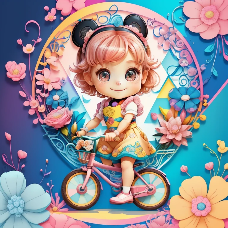 ) ((((cute baby girl with pink bike and flowers smiling) ((Mikey)) - Criador: Walt Disney2023) ), ,, ( Walt Disney acolchoamento ,multidimensional geometric wall PORTRAIT, arte, Chibi,
Yang08k, lindo, Colouring,Rose
Primary works, qualidade superior, melhor qualidade, Arte Oficial, Beautiful and Aesthetic,)) ), ,, Walt Disney acolchoamento ,multidimensional geometric wall PORTRAIT, arte, Chibi,
Yang08k, lindo, (Colouring, rosa), amarelo ,azul ,vermelho e branco)
Primary works, qualidade superior, melhor qualidade, Arte Oficial, Beautiful and Aesthetic,