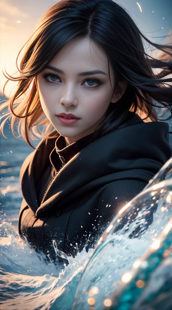 photorealistic, full body view, (Masterpiece:1.5), concept-art, intricately details, highly detailed, rendering by octane, 8K, unreal-engine, dynamic poses, Best quality at best, A high resolution, (photorealistic face:1.1), (Hyper-realistic:1.1), ((full_Body)), perfect eyes,(shiny skins:1.2), long flowing hair, (((perfect hand))), (very highly detailed background), ((Dynamic background) ), ((whirlwinds)), (light rays), ((1girll)), is wearing cassock, (((Flowing cloak))), ((Detailed eyes, High quality eyes, High quality face)), (Extremely complex robes, Magic robes), short detailed hair, Cast lightning, electricity, Spin ice and snow, Radiant force, Water, smog, magic, ((Dramatic)), Epic, battlefield, depth of fields, Background bokeh, 4K, gothic, ashes, Particle, Wide range view,