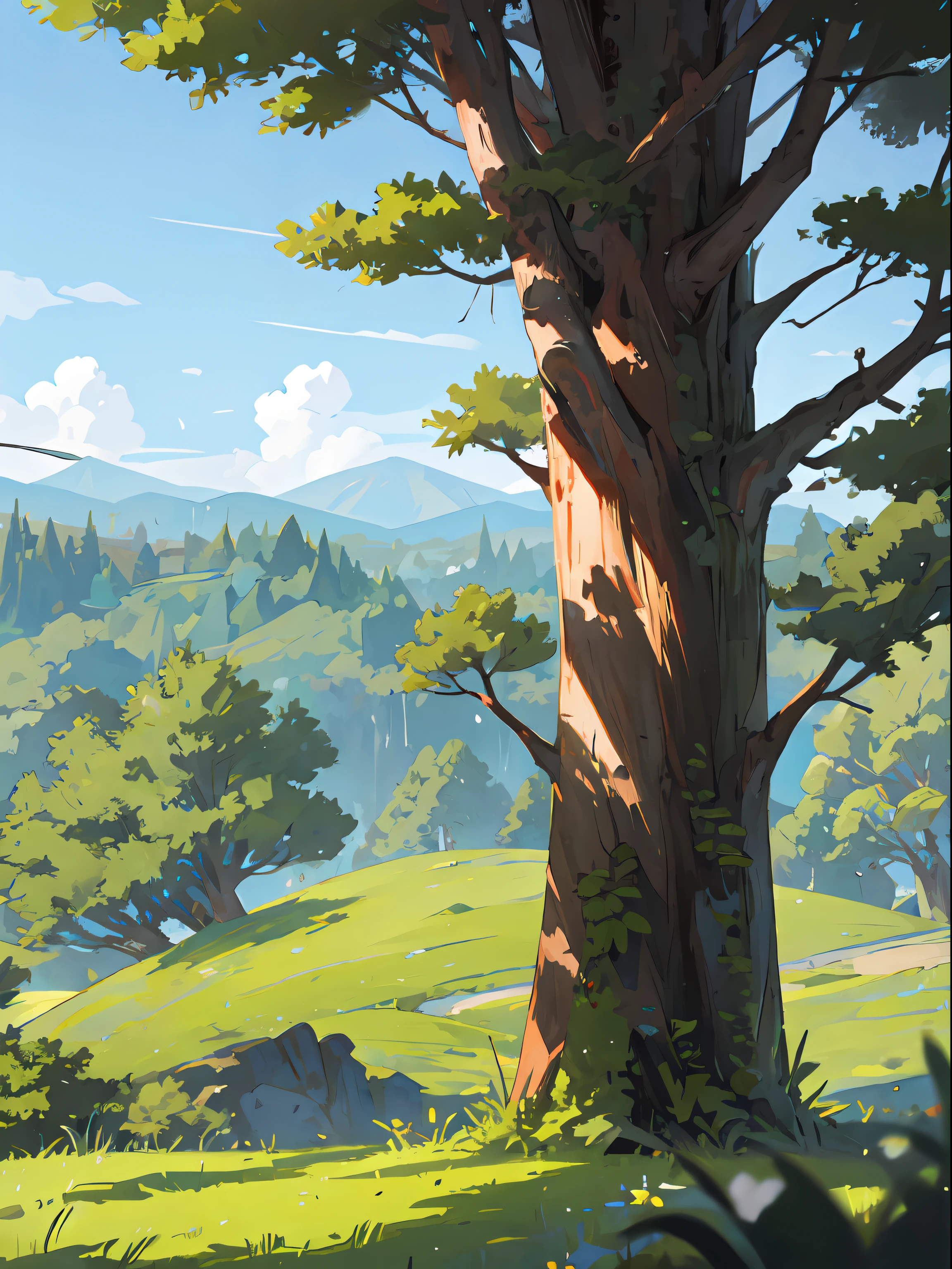 quelques arbres、Vue lointaine