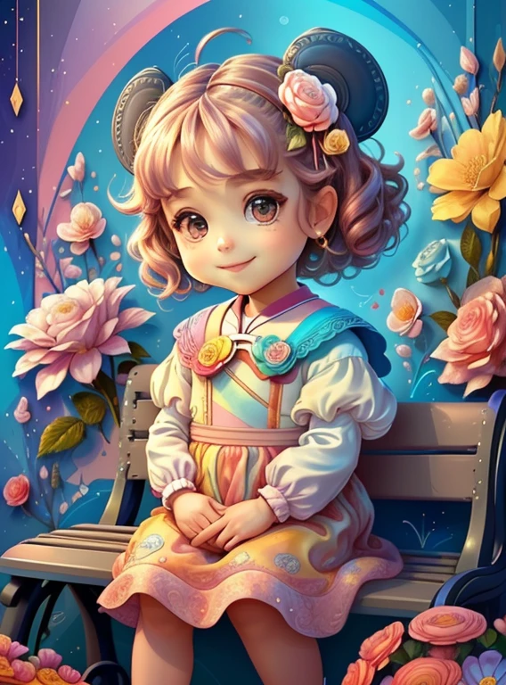 ) ((((cute baby girl sitting on bench and flowers smiling) ((Mikey)) - Criador: Walt Disney2023) ), ,, ( Walt Disney acolchoamento ,multidimensional geometric wall PORTRAIT, arte, Chibi,
Yang08k, lindo, Colouring,Rose
Primary works, qualidade superior, melhor qualidade, Arte Oficial, Beautiful and Aesthetic,)) ), ,, Walt Disney acolchoamento ,multidimensional geometric wall PORTRAIT, arte, Chibi,
Yang08k, lindo, (Colouring, rosa), amarelo ,azul ,vermelho e branco)
Primary works, qualidade superior, melhor qualidade, Arte Oficial, Beautiful and Aesthetic,