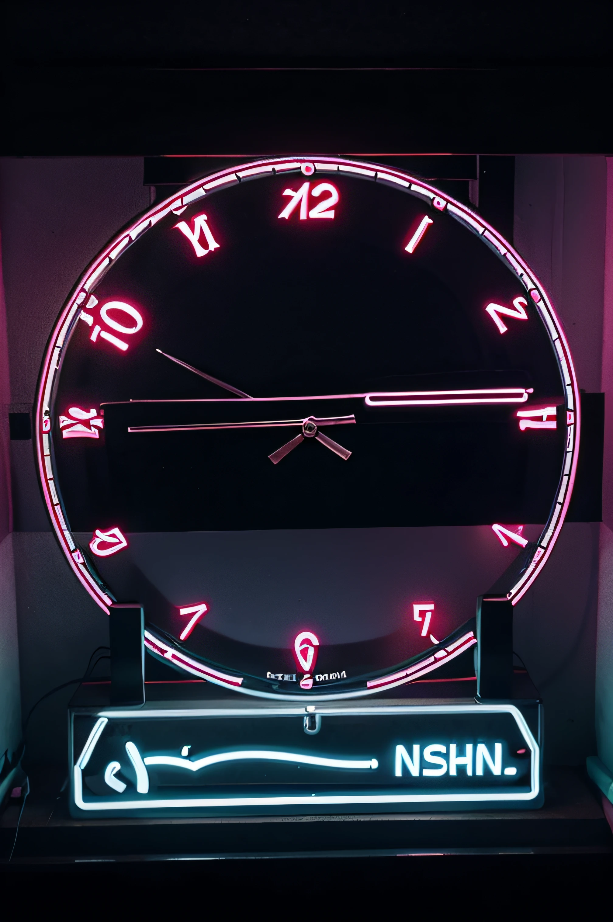 banner canal do youtube, neon clock, realista