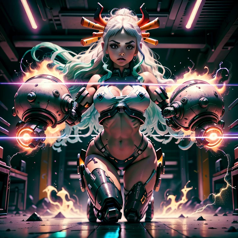 linda sedutora, olhos detalhado , boca detalhado, nariz detalhado, samurai cyberpunk, pele Agora mesmo, Well-toned athletic body, Forma elegante, pele Agora mesmo, Fora no Neon Palace, Mal vestido, beautiful face, Smaurai-inspired bikini armor, machanical limbs, Robotic parts on display, pele cromada, glowing neon pieces, japanese theme, Tema Cyberpunk, fiverr dnd personagem, octan render, Arte Digital, Detalhe extremo, 4k, Ultra HD | | | | | | | | |, polido, Beautiful, hiperdetalhado, intrincado, elaborar, meticuloso, fotorrealista, foco nítido, WLOP, design de personagens, Motor irreal, 3D-rendering, Volumetric lighting, reflexions, glossy, digital illustation, pose sensual, Pose sugestiva, lascivo, tiro de corpo inteiro, Agora mesmo, Visible , Inchado , 💖❤💕💋❣