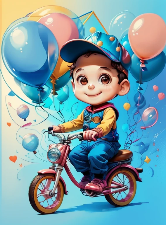) ((((cute baby boy with a bike and ballons smiling) ((Mikey)) - Criador: Walt Disney2023) ), ,, ( Walt Disney acolchoamento ,multidimensional geometric wall PORTRAIT, arte, Chibi,
Yang08k, lindo, Colouring,Rose
Primary works, qualidade superior, melhor qualidade, Arte Oficial, Beautiful and Aesthetic,)) ), ,,  Walt Disney acolchoamento ,multidimensional geometric wall PORTRAIT, arte, Chibi,
Yang08k, lindo, (Colouring, rosa), amarelo ,azul ,vermelho e branco)
Primary works, qualidade superior, melhor qualidade, Arte Oficial, Beautiful and Aesthetic,