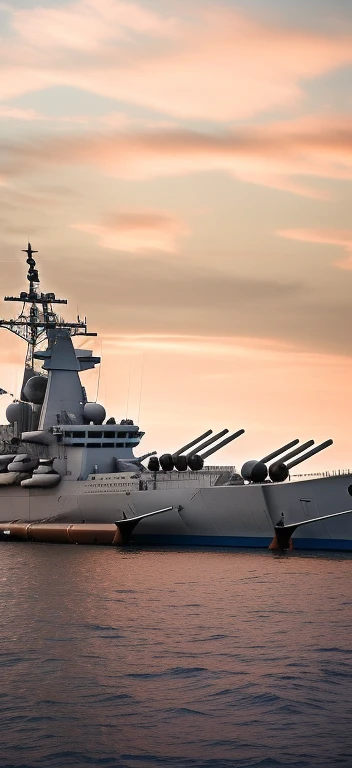 Alafid battleship in the water,The background is a large ship, warships, battleship, warships, naval landscape, big spear, naval background, author:Daniel Lisk, At sunset, hull, trending photo, Wayne England, photo from the side, biopic, still photo, photo shot, recognizable, taken from the side, military weaponry, militaristic