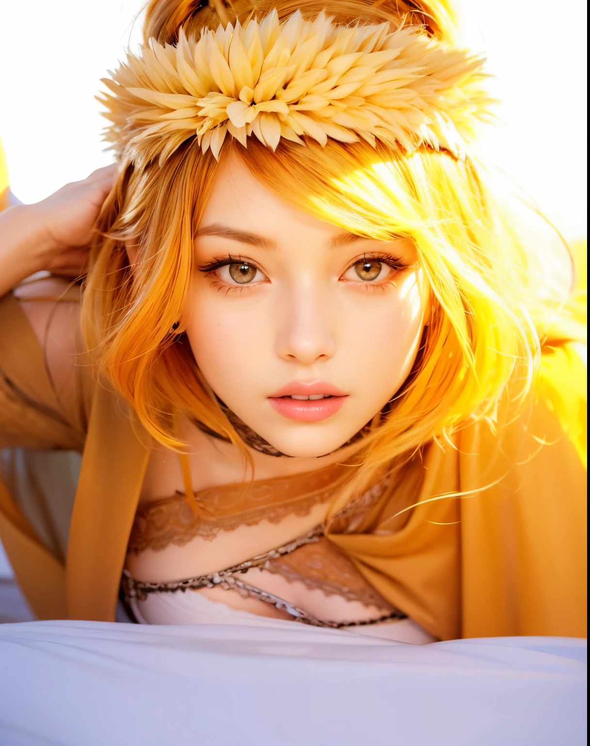 (Best quality, 8k, 32k, Masterpiece, UHD:1.2) "Produce a captivating art piece featuring a girl with a stylish bob haircut, illuminated by dramatic and cinematic lighting that accentuates the contours of her face and hair. Create an atmosphere that exudes intrigue and depth, with shadows and highlights playing a central role in defining the scene. The lighting should emphasize the girl's features and add an extra layer of drama to the composition, making it visually striking and evoking a sense of mystery and allure." lingerie