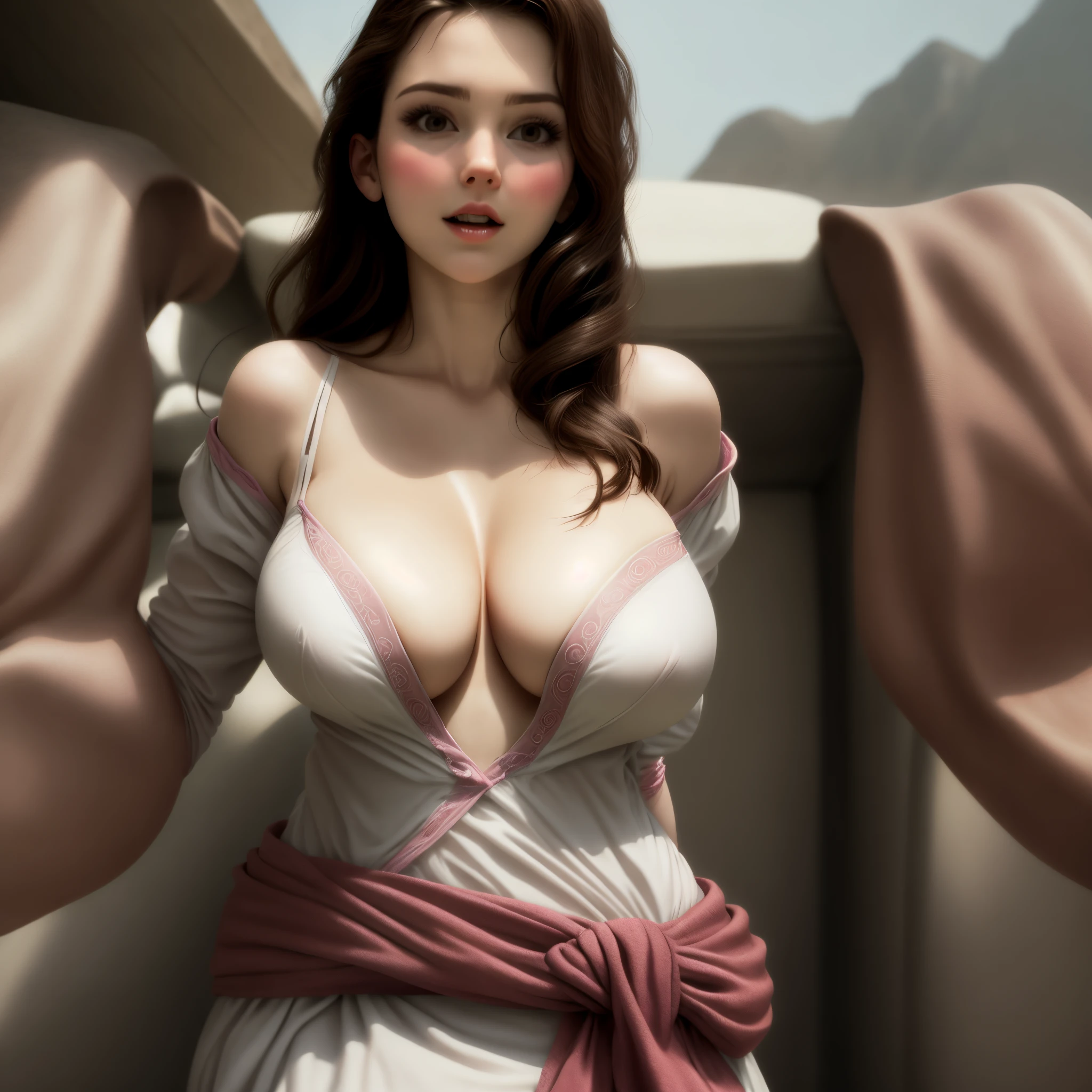 Lori huge breasts cleavage