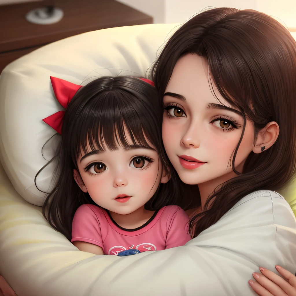 Pai com filha nua no colo