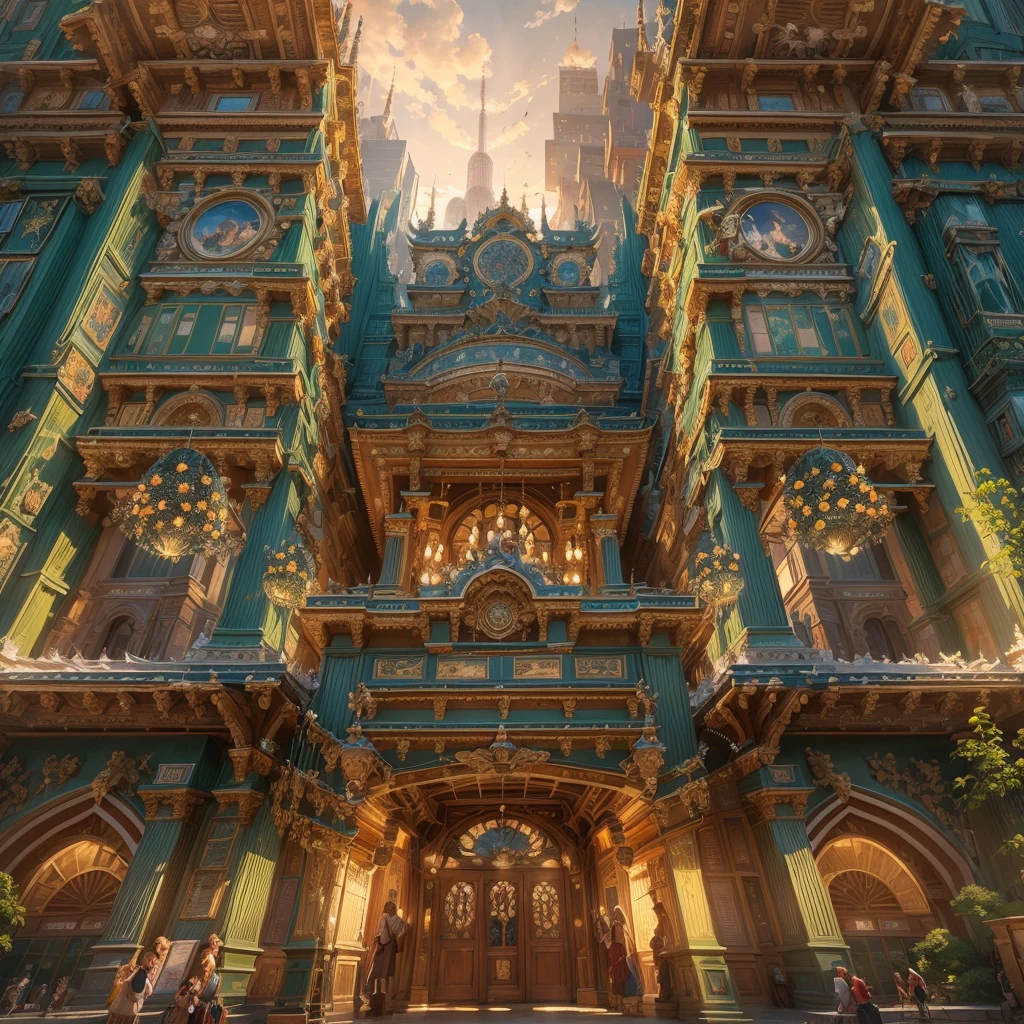 (best quality,4k,8k,highres,masterpiece:1.2),ultra-detailed,(realistic,photorealistic,photo-realistic:1.37),tribal-themed,sky-high tower,colorful lights,spectacular landscapes,exquisite details,rising sun,imposing architecture,grandeur,unique textures,impressive height,powerful presence,vibrant atmosphere,cultural fusion,architectural wonder,traditional elements,ethereal beauty,striking patterns,ornate carvings,elaborate motifs,awe-inspiring structure,diverse materials,vertical city,thousands of windows,iconic silhouette,majestic entrance,incorporating nature,dramatic entrance,hidden gardens,thriving community,harmonious blend,celebration of heritage,unparalleled views,unforgettable experience,lively streetscape,thoroughly modern craftsmanship,towering achievement,captivating centerpiece