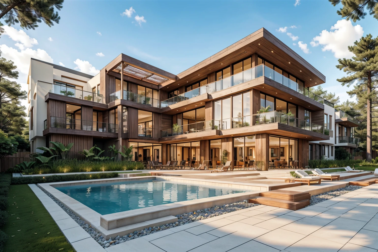 (a detailed 2D architecture plan of an L-shaped Villa),villa,house,garden,private swimming pool,spacious rooms,bright and airy,modern design,open concept,large windows,skylights,high ceilings,multiple levels,luxurious materials,marble floors,wood accents,indoor-outdoor living,sliding glass doors,landscaped backyard,patio furniture,cozy lounge area,barbecue grill,glass railing,panoramic view of the surrounding landscape,greenery,flower beds,trees,water features,stone pathway,automated lighting system,smart home technology,energy-efficient design,eco-friendly features,solar panels,small garden in the center of the "L",circular courtyard,fountain,seating area,outdoor dining space,spiral staircase,spacious balcony on the upper level,panoramic windows in the master bedroom,walk-in closet,en-suite bathroom,jacuzzi tub,separate shower,modern fixtures,high-end appliances in the kitchen,island with bar seating,floor-to-ceiling cabinets,pantry,formal dining room,elegant chandelier,comfortable living room,fireplace,entertainment center,home office,relaxing reading nook,artwork,neutral color palette,subtle pops of color,warm and inviting atmosphere,ample natural light throughout the villa,impeccable attention to detail,meticulous craftsmanship,(best quality,4k,8k,high-res,masterpiece:1.2),ultra-detailed,realistic,professional lighting,vivid colors.