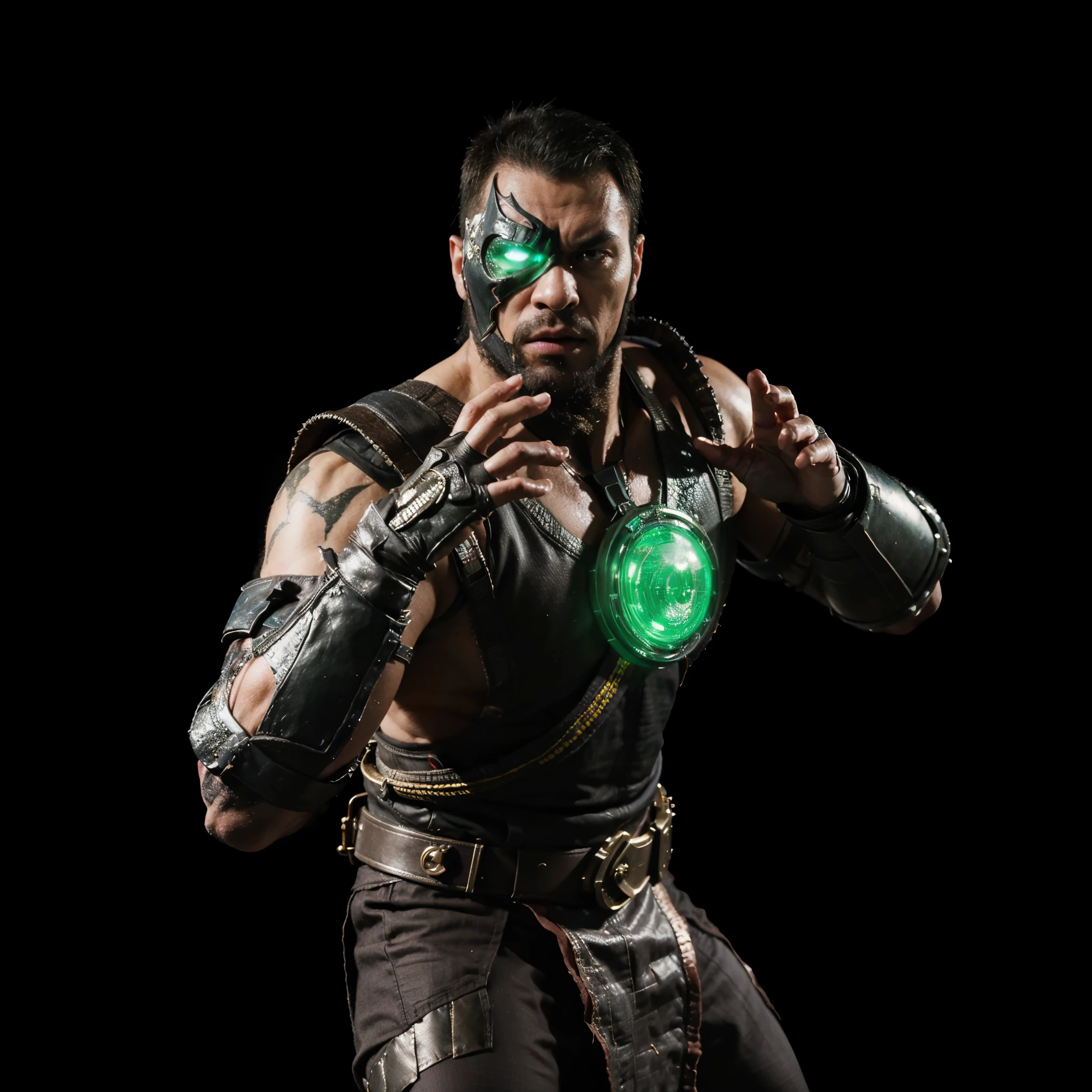 (masterpiece),(best quality:1.0),(ultra high resolution:1.0),kano,mortal kombat, bad face,menacing look, closeup,1 guy,detailed, face focus, muscular, 8k wallpaper, full body