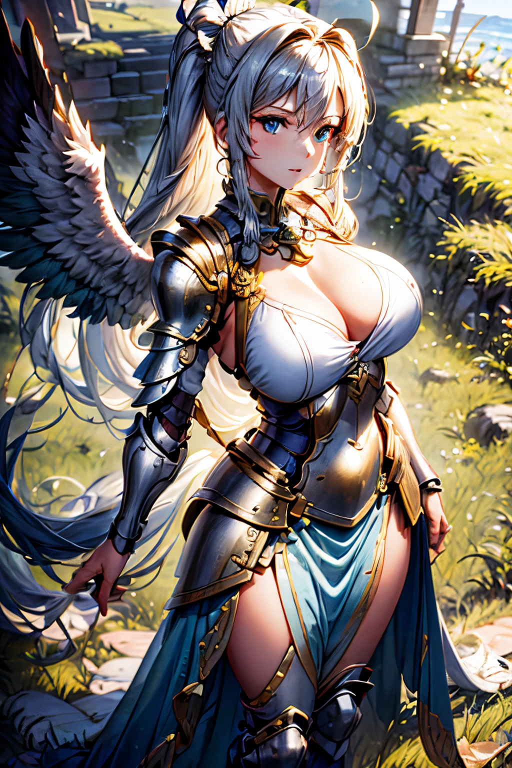 White feathered wings