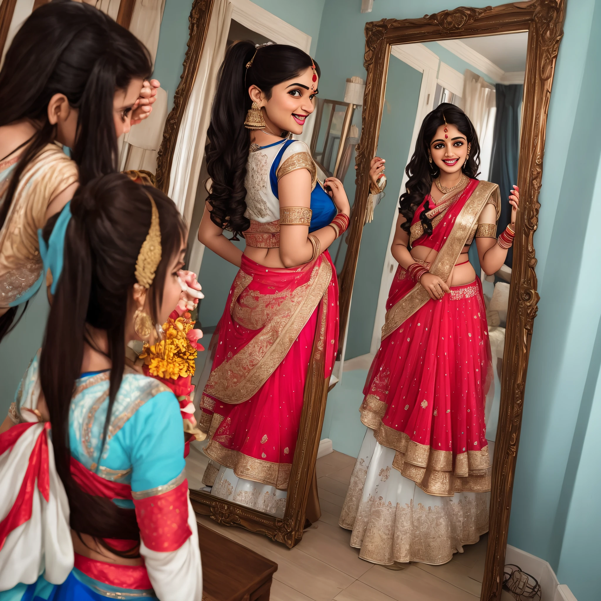 Disney Pixar Indian couple taking mirror selfie