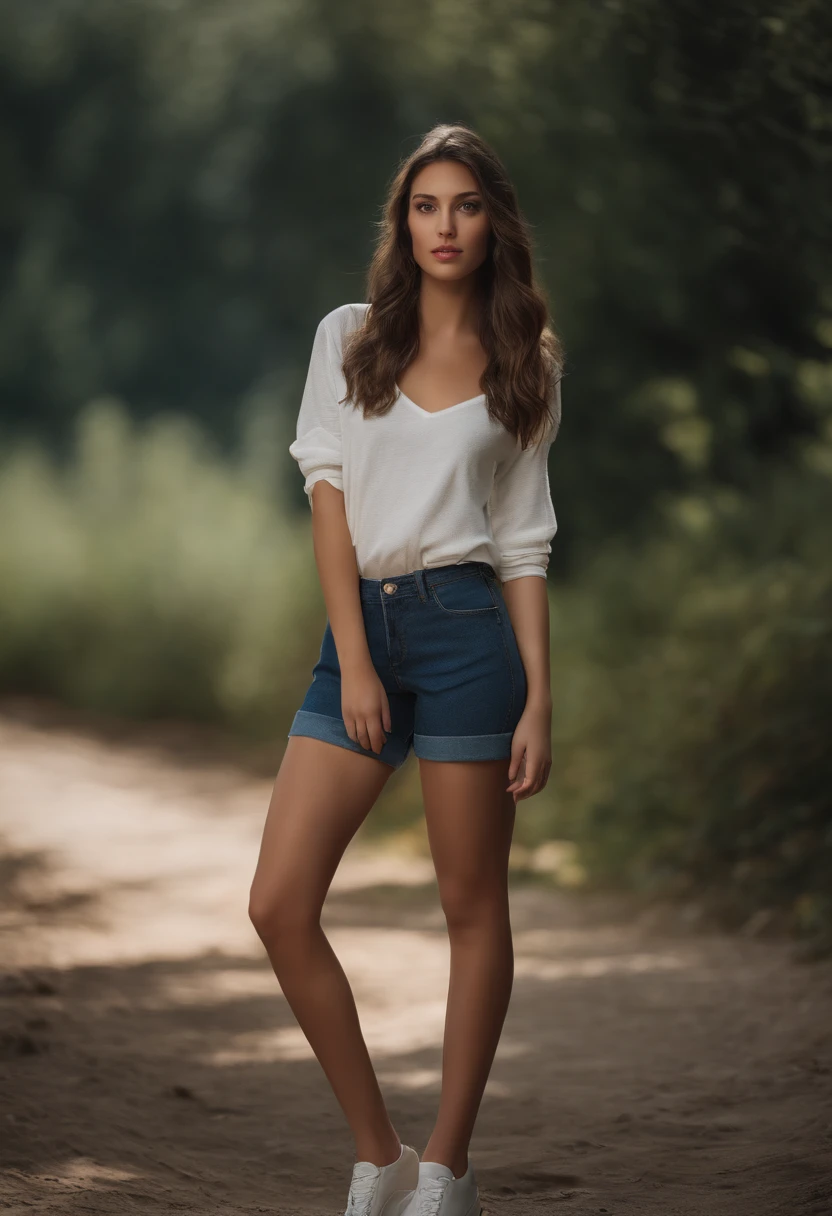 Chica con una blusa blanca y pantalones cortos azules, en elparque, Chloe Grace Moretz, Chloë Grace Moretz, Chloe Moretz, Una colegiala hiperrealista, Gracia Moretz, adolescente hiperrealista, Colegiala hiperrealista, sydney sweeney, Joven Scarlett Johansson, joven hermosa amouranth, young and cute girl 15 year old girl
